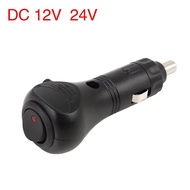 X Autohaux DC 12V 24V Car Cigarette Lighter Switch Power Socket Plug with LED Indicator