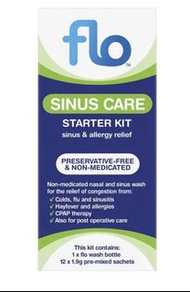 超抵❣️Flo Sinus Care Starter Kit 洗鼻瓶連12包洗鼻粉
