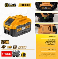 INGCO Industrial Lithium-Ion Battery Pack  7.5 AH 20V FBLI2075 + FREEBIES FMAC TOOLS