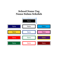 Quality Tanda Nama Sulam Pelajar Sekolah, Tag Nama Sekolah, Name Tag, School Name Tag