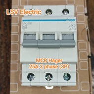 MCB Hager 25A, 32A 3 Phase (3P) 3pcs in 1 MCB Original