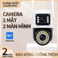 [ PN ] Wifi Camera 2 EYES 2 OUTDOOR SCREEN, IP66 waterproof, color night vision (use V360Pro)