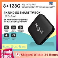 【Shipped From Penang】MXQ Pro 4K HD TV Box 2.4G/5G 8+128G WiFi Connection MaliG31 CPU Quad Core Media Player Set