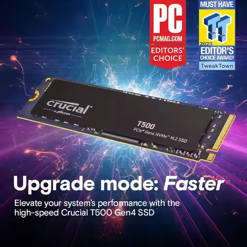 Crucial T500 500GB 1TB Gen4 NVMe M.2 Internal Gaming SSD, Up to 7300MB/s, Laptop & Desktop ,NEW and