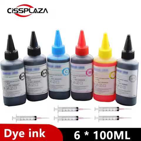 6x100ML BK C M Y GY Ink Cartridge Dye Ink refill ink for CANON MG6150 MG8150 MG8250 TS8750 TS8751 MG