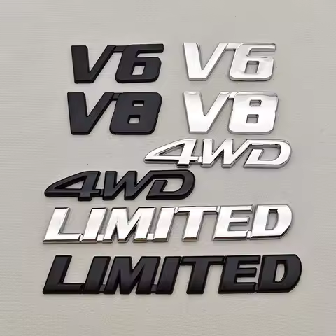 3D Metal Car Sticker Logo 4WD V6 V8 LIMITED Fender Side Badge Rear Trunk Emblem For Toyota LC150 LC2