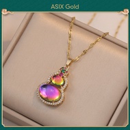 ASIX GOLD 916 gold color zircon new design hoist pendant temperament titanium steel necklace womens 