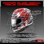 UNIVERSAL WATER SLIDE DECAL Helmet with HAGA GP FIRE AND ICE MOTIF | WATER SLIDE DECAL HELMET