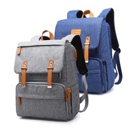⚑ Lequeen Travel Diaper Backpack Thermos Portable Mummy Puro Kulay Baby Nursing Bag Buckle Style