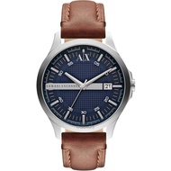 Armani Exchange Men's Whitman Blue Dial Brown Leather Watch AX2133