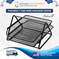 2 Tire Document Tray Metal File Letter Collection Paper Holder Sorting Dropbox Desk Organizer Rack B