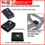 QUICK RELEASE PLATE FOR DJI RS3 / RS3 MINI / RS4 / RS4 MINI with 1/4" Screw