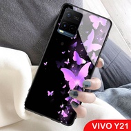 Softcase Glass Kaca Vivo Y21 2021 - J71 - Casing Hp Vivo Y21 2021 - Pelindung hp Vivo Y21 2021 - C