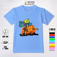 Áo Thun Trẻ Em GEOMETRY DASH Vải Poly Thái Mặc Mát và Dầy Dặn Có Size Trẻ Em Và Người Lớn KING COTTO