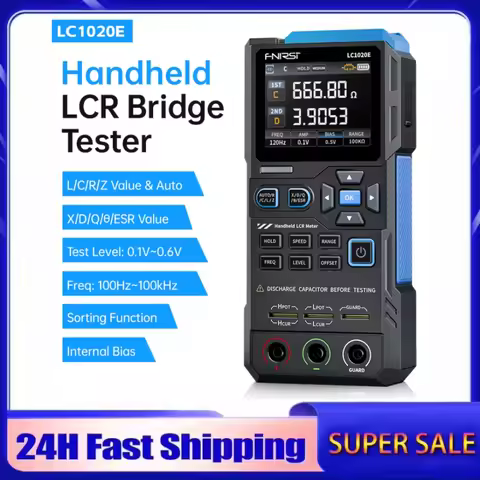 FNIRSI LC1020E High Precision Digital Bridge LCR ESR Tester Resistance Capacitance Inductance Electr