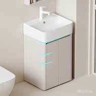 [2581Space Aluminum Collection Combination Bathroom Cabinet Cream Washbasin Small Apartment Honeycom