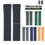 21mm Curved End Silicone Watch Strap for Patek Philippe Aquanaut 5164/5167/5168 Replacement Watch Ba