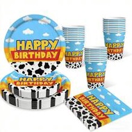 10pcs Inspired Story Birthday Party Supplies,Cartoon Story Plates And Napkins Cups Cartoon Story Tab