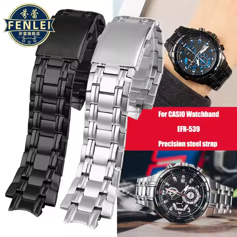 316 Solid Stainless Steel Watch Strap For Casio EDIFICE EFR-539 5345 Wrist Band Men Matte Metal Repl