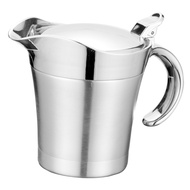 400/800ml Gravy Boat Stainless Steel Sauce Pot with Hinged Lid Double Wall Insulated Gravy Pitcher M