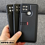 OPPO A15 OPPO A15S CASE LEATHER PRO BLACK CASE BLACK OPPO A15 OPPO A15S