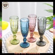 1001 Stained Glass Goblet Goblet Red Wine Glass Embossed Thickened Goblet Color Thickened Wine Glass