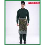 JAKEL Baju Melayu Avante By Nabil Ahmad - ZAMRUD GREEN 47  (PACKAGE SAMPIN &amp; BUTTON)