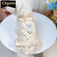 C5GOON Floral Print Pet Skirt Princess Style Thin Breathable Summer Dress Cute Soft Skin-friendly Ap