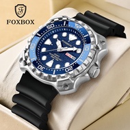 FOXBOX Watch for Men Original Fashion Analog Quartz Waterproof Luminous Silicone Strap Wrist Gift Bo