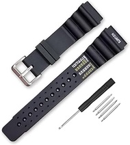 Rubber Curved Line Watch Band 20mm 22mm 24mm Stainless Steel Loop Divers Model Replacement Watchstrap Fit for Seiko Watches