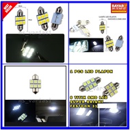 Lampu Plafon Mobil LED 6 Mata 6 SMD 5050 Led Festoon 31mm WARNA WARM WHITE LED Kabin MSV