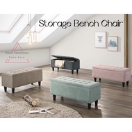 【Ready Stock】Storage bench chair/Storage bench stool/Fabric bench chair/Home living storage bench/fa