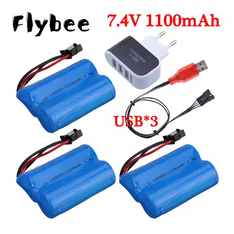1100mAh 7.4V RC Boat Battery For HJ808 HJ813 HJ815 UDI001 HQ960 High-speed Boat Battery Parts 7.4V 1