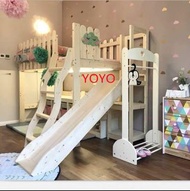 L0548實木床兒童床單人床女孩公主床帶護欄多功能半高床（包運送）