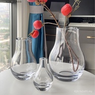HJM-Modern Light Luxury Vas Kaca Tebal Borong Hiasan Ruang Tamu Model Bilik Gaya Nordic Kreatif Sede