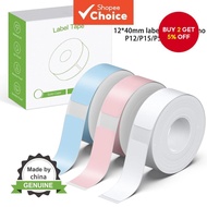 1Roll thermal sticker 12x40 14x30 Thermal Printer Tape Transparent Label Paper for P11/P12/P15/P50/B