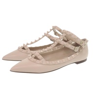 全新未使用 Valentino Garavani Rockstud 尖頭高跟鞋，22.5 厘米，淺米色皮革，2W0S376，0619 [二手] Valentino Garavani