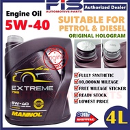 FIS Original Mannol Engine Oil 5W40 4Liter API SP Fully Synthetic Minyak Hitam Enjin Kereta 5W-40
