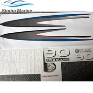 Decals Sticker Set For Yamaha 90HP Four Stroke Outboard Engine reproduction 90 HP
