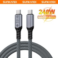 SUNKANDI USB C Cable 40Gbps Data Sync 240W PD 3.1 Charging 8K 60Hz Compatible for MacBook iPhone 16/