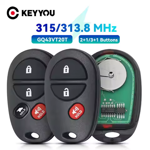 KEYYOU 1PCS Car Remote Key For Toyota Sienna Highlander Sequoia Tacoma Tundra GQ43VT20T 315MHz Keyle