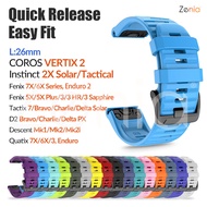 26MM Soft Silicone Quick fit Watch Strap for Garmin Fenix 7X 6X Pro Sapphire 5X Plus/3 HR Instinct 2