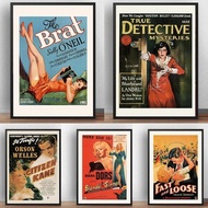 Vintage s Movie Posters Canvas Art  Fallen Angels Brat Fast and Loose Marijuana  Retro Wall Decor fo