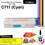 Compatible Oki C711 Cyan Toner Cartridge for C710n / C710dn / C710dtn / C710cdtn / C711n / C711dn / 