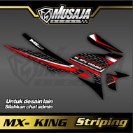 MERAH HITAM Striping mx king Transparent uv/non Transparent Black Red simple custom