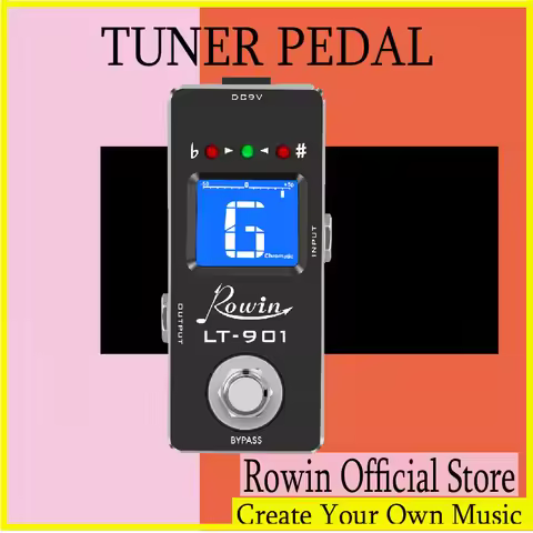 Rowin LT-901 Guitar Tuner Pedal High Precision Guitar Chromatic Tuner Pedal ± 1 Cent All-Metal Case 