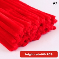 100pcs Fuzzy Wire Chenille Stems DIY Strips Twist Bar Anvil Wire Craft Pipe Handicraft Material Plus