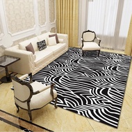 YYBAIO | Black and White Stripe Nordic Style Square Rug
