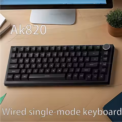 Ak820 Wired Mechanical Keyboard 75% Layout Full Keys Hot Swappable Pc Laptop with Display Esports Ga