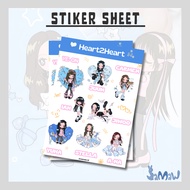 Heart2Heart Sticker Sheet | KPop H2H Sticker | Stickers GlossyA7